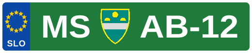 Traktorske tablice — primer slovenske registrske tablice