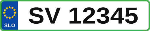 Slovenska vojska — primer slovenske registrske tablice