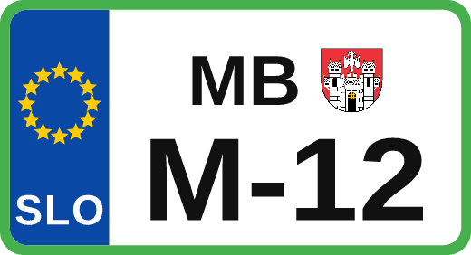 Motorno kolo — primer slovenske registrske tablice